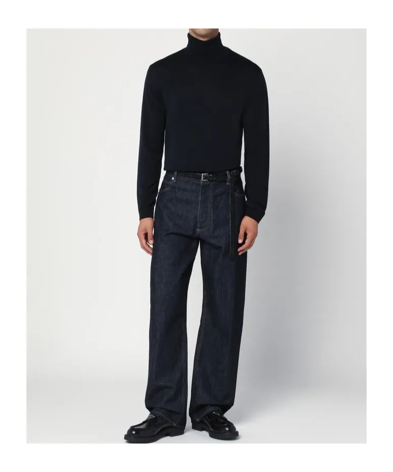 High-Necked Long-Sleeve Knitted Sweater