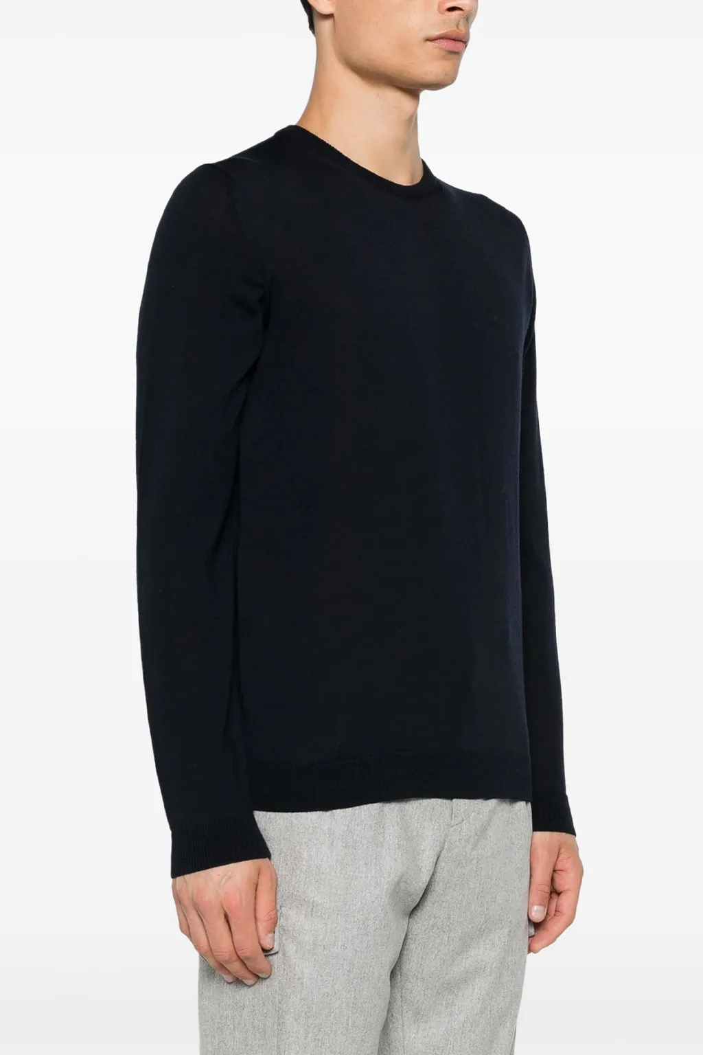 Ribbed Round-Neck Sweater