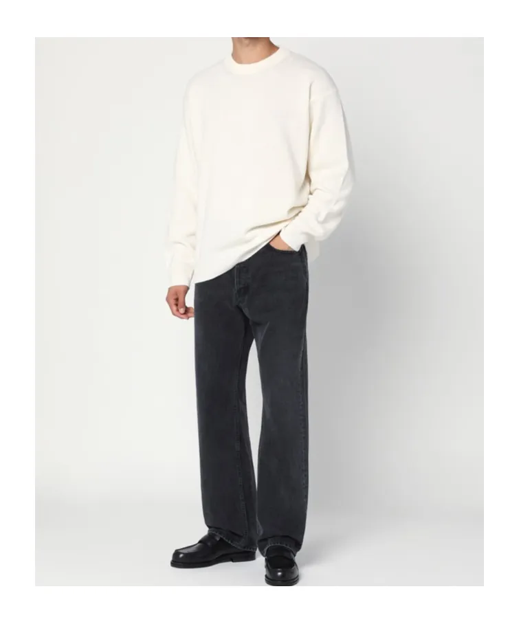 Round-Neck Rib Knit Sweater