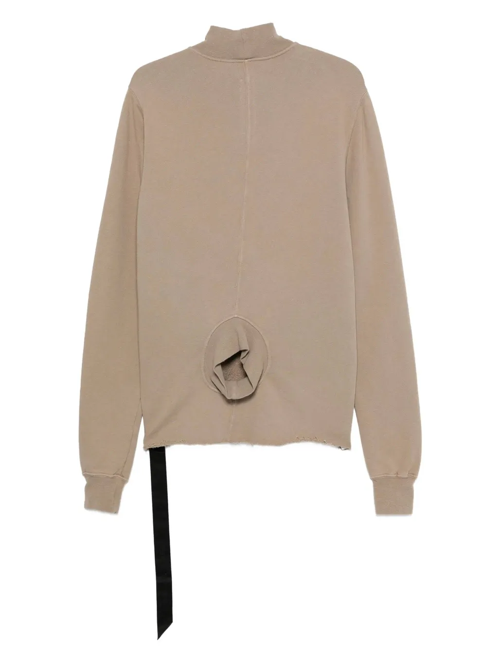 Mock-Neck Frayed-Hem Sweater