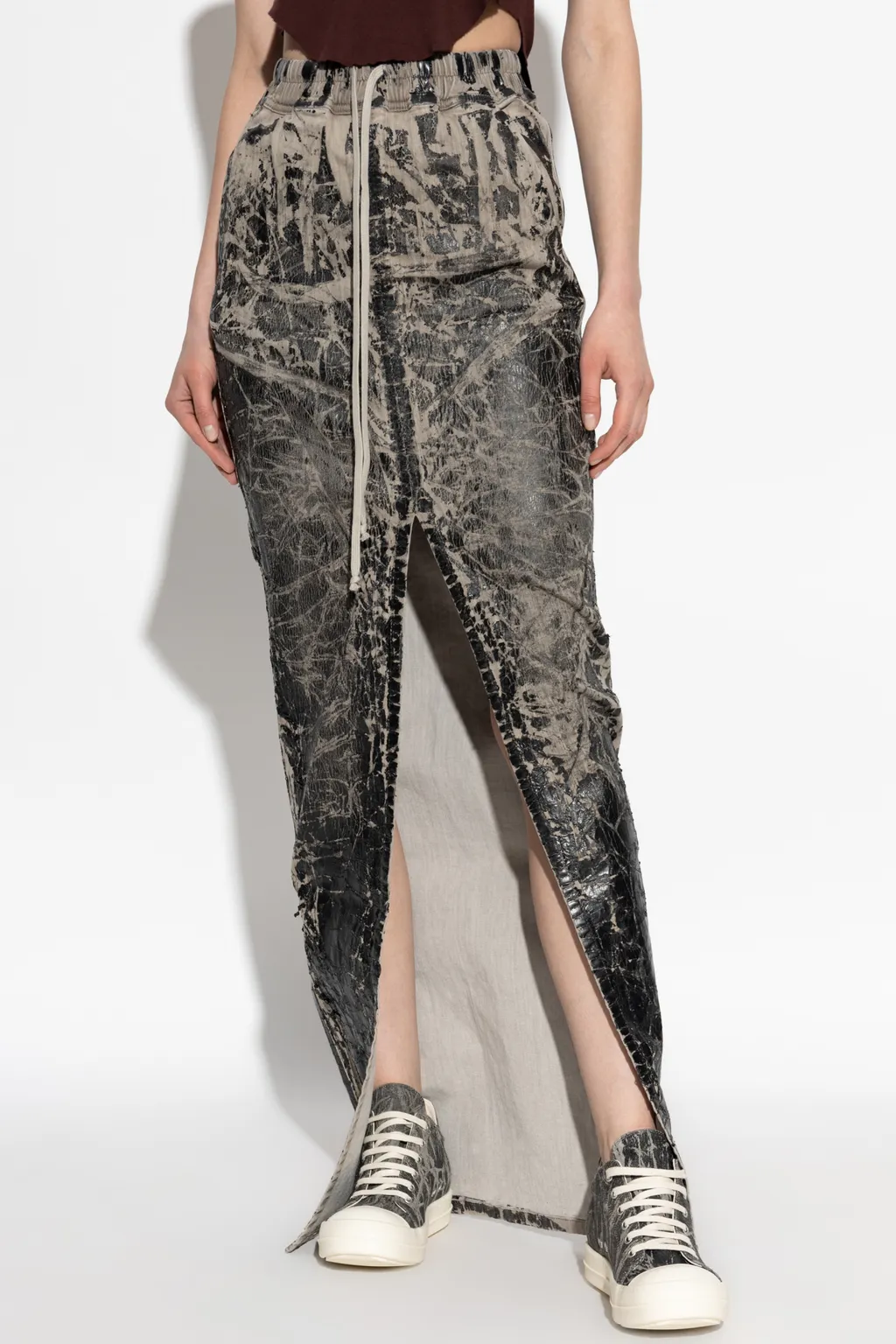 Drawstring Slit Detailed Skirt