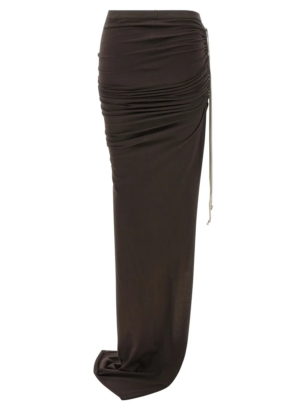 Front-Slit Drawstring Long Skirt