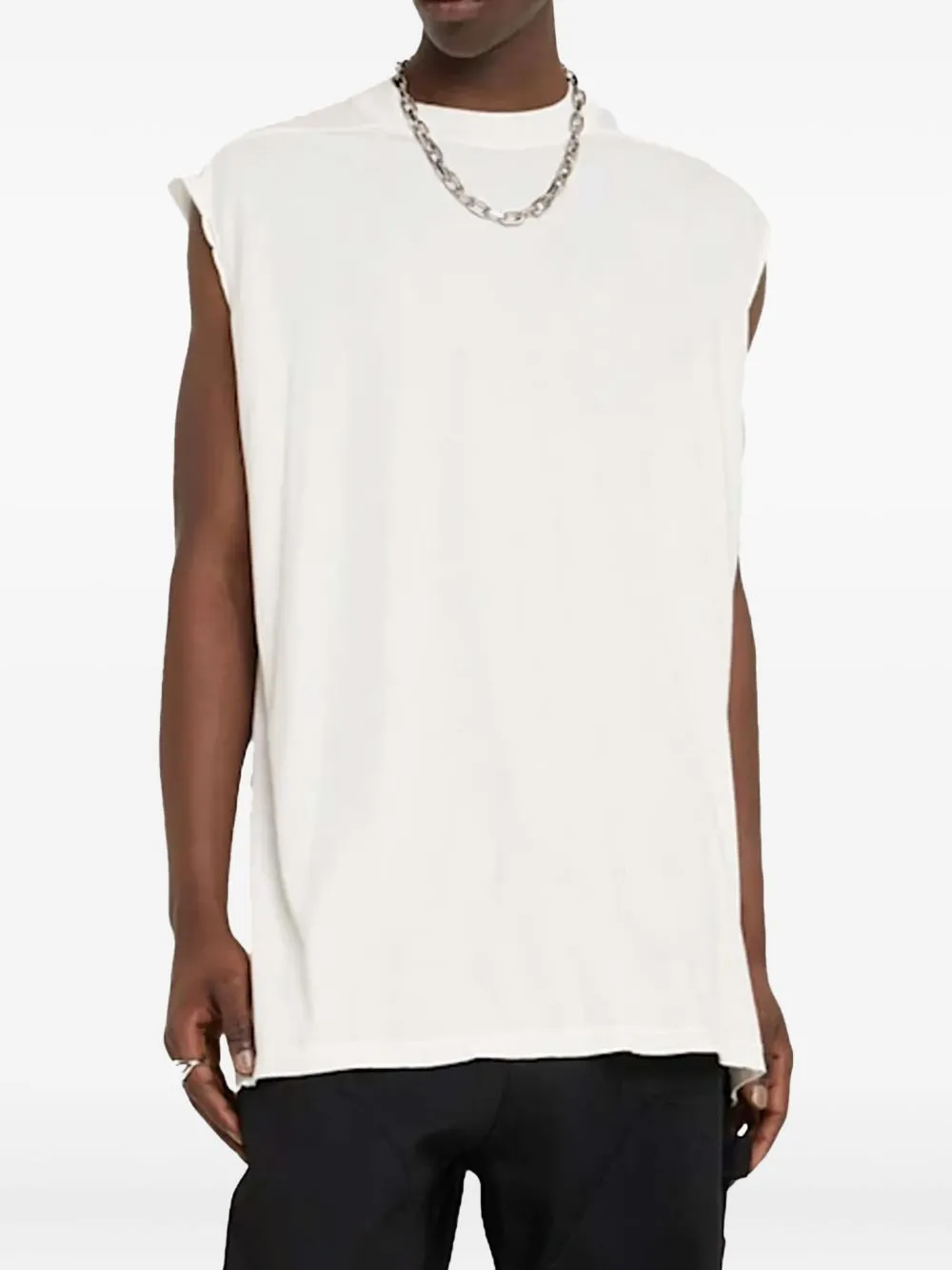 Raw-Edge Sleeveless Tank Top
