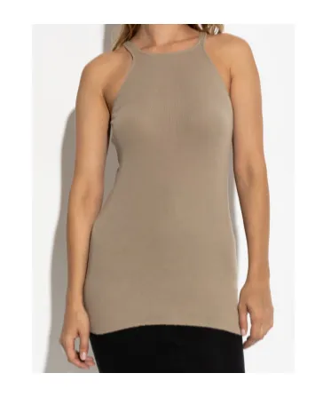 Ribbed Racer-Back Tank Top
