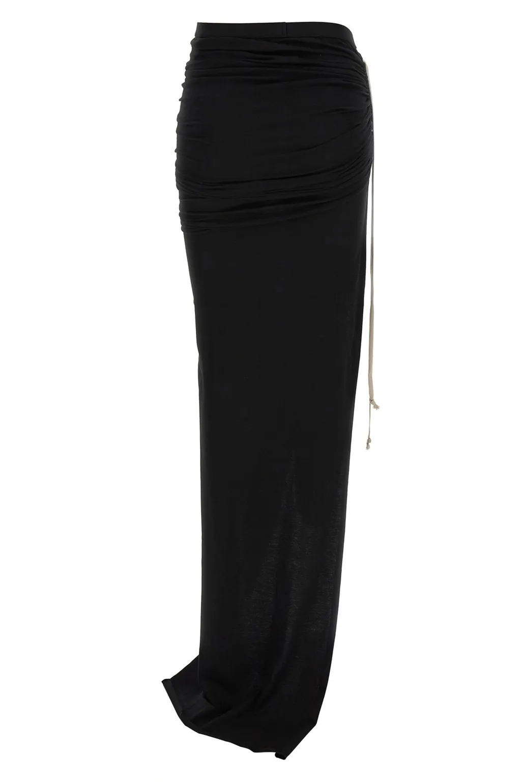 Drawstring Side-Slit Maxi Skirt