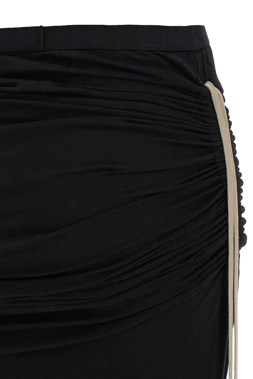 Drawstring Side-Slit Maxi Skirt