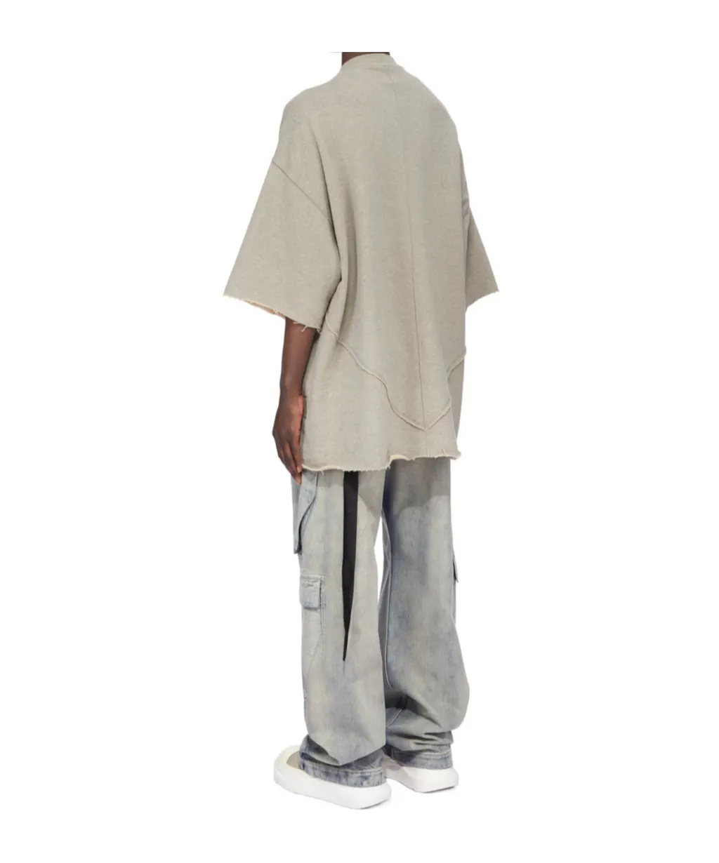 Frayed-Detail Panelled T-Shirt