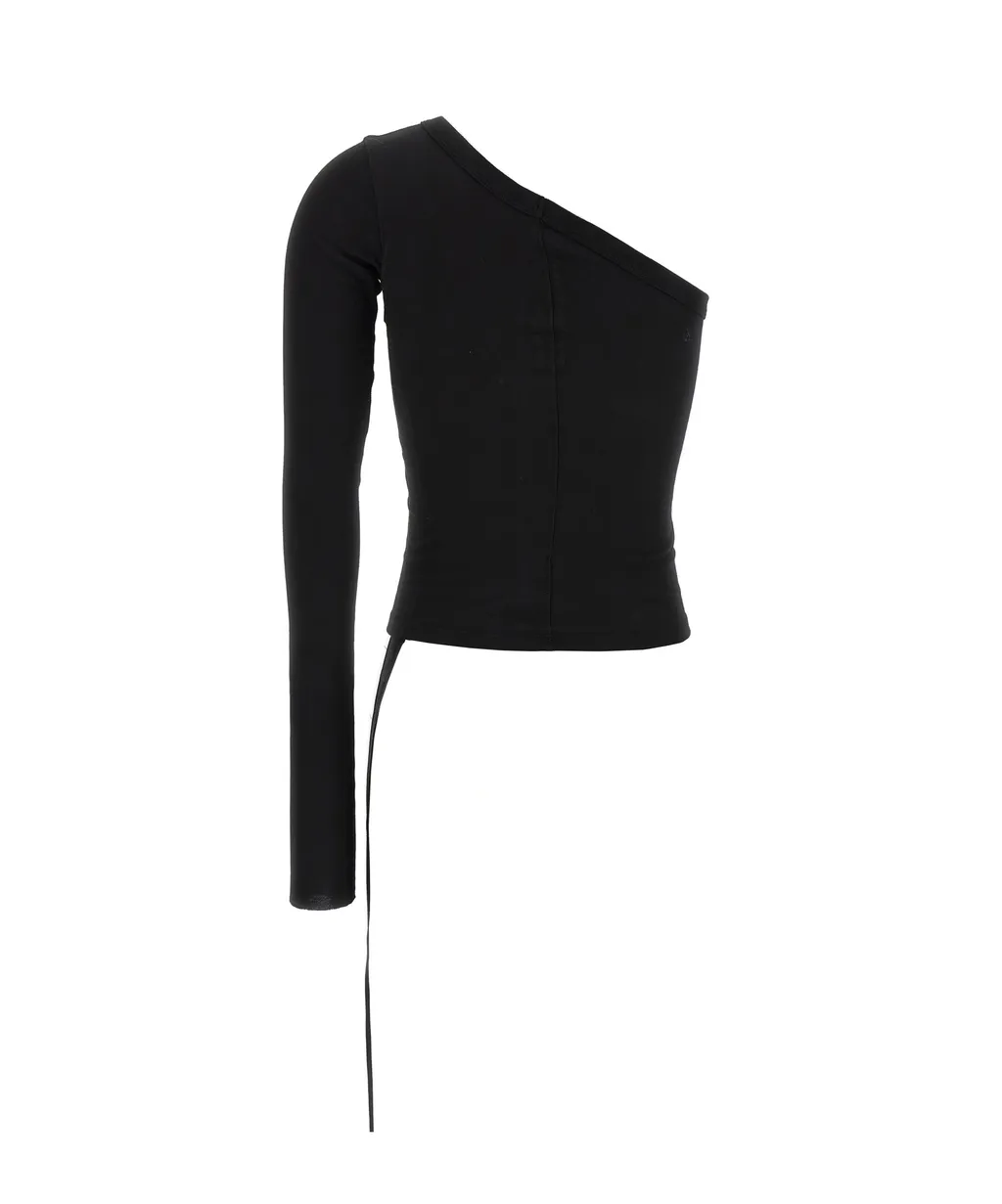 Ziggy Asymmetric-Neckline Long-Sleeve T-Shirt