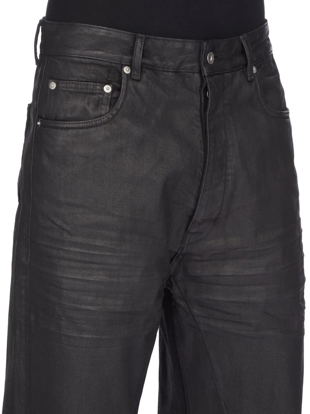 Buttoned Wide Leg Jeans