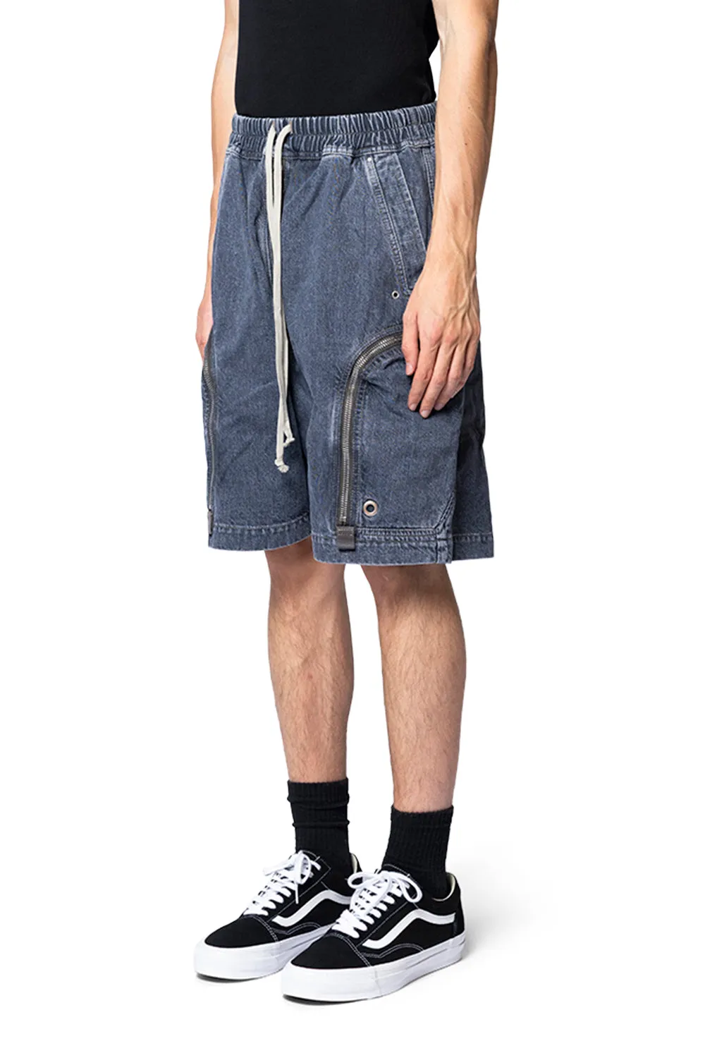 Zip-Fastened Drawstring Shorts