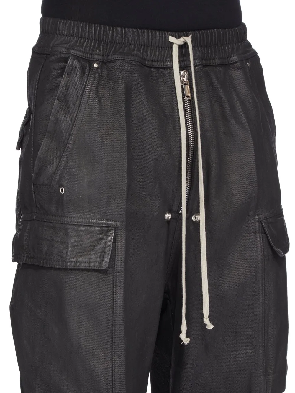 Drawstring Wide-Leg Cargo Trousers