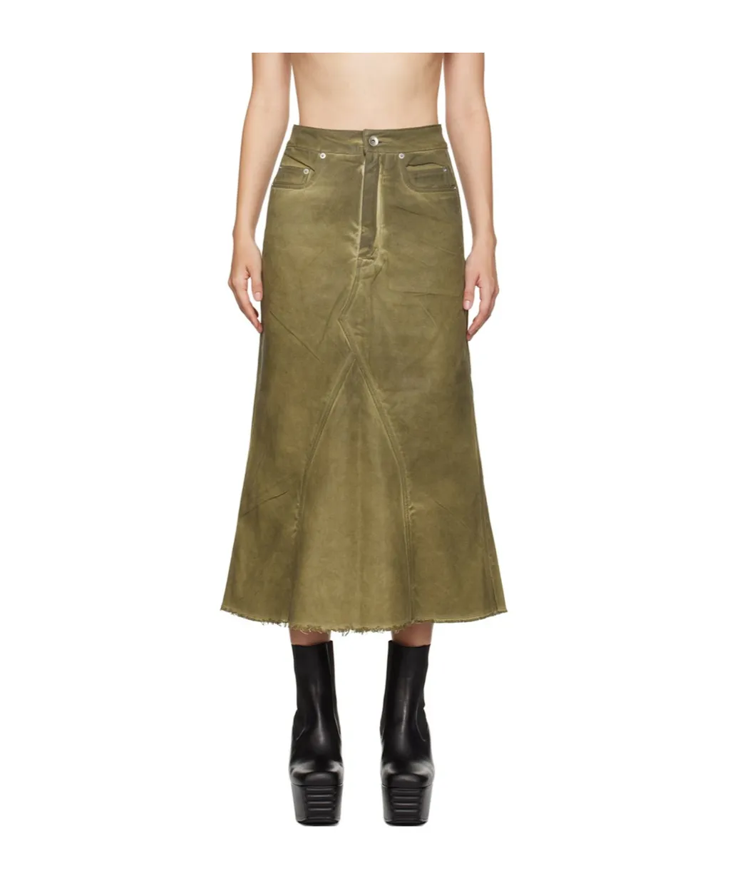 Godet Denim Skirt