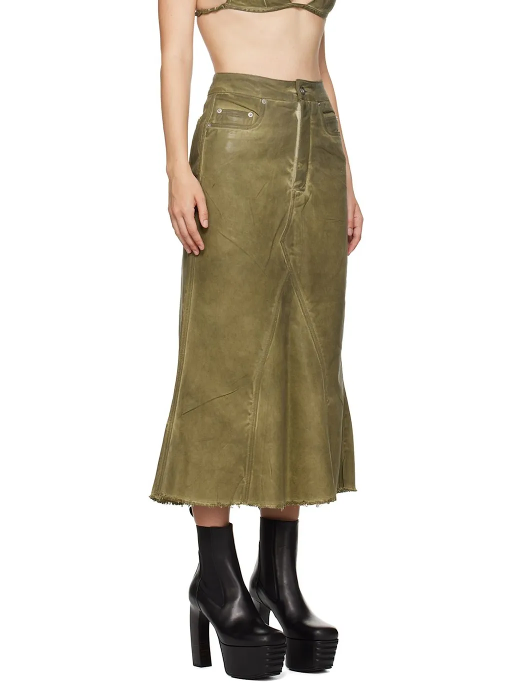 Godet Denim Skirt
