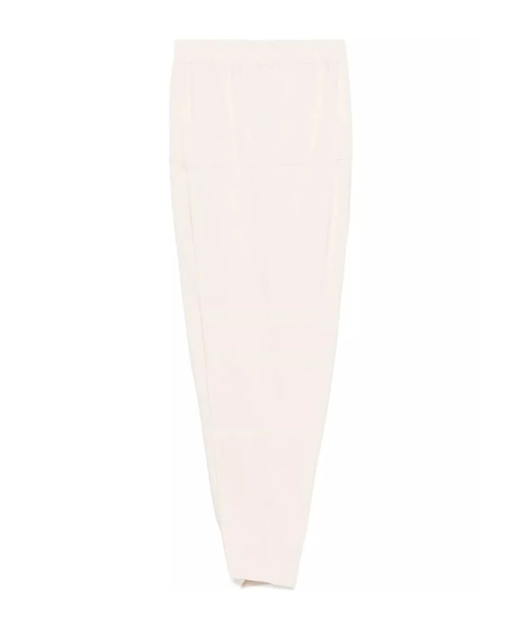 Drawstring Pull-On Pillar Maxi Skirt