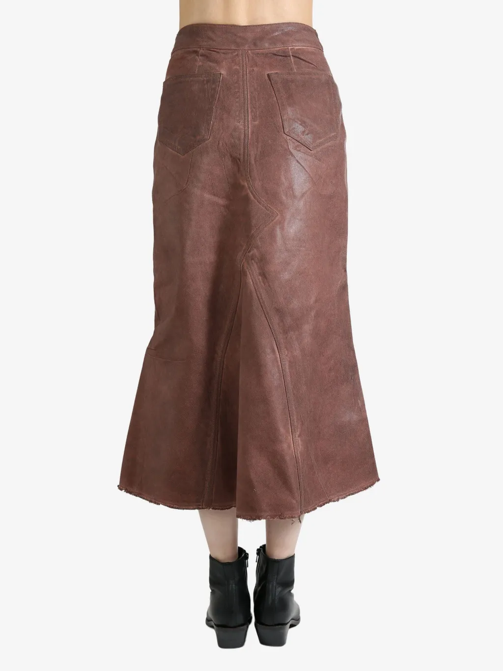 Denim Godet Skirt