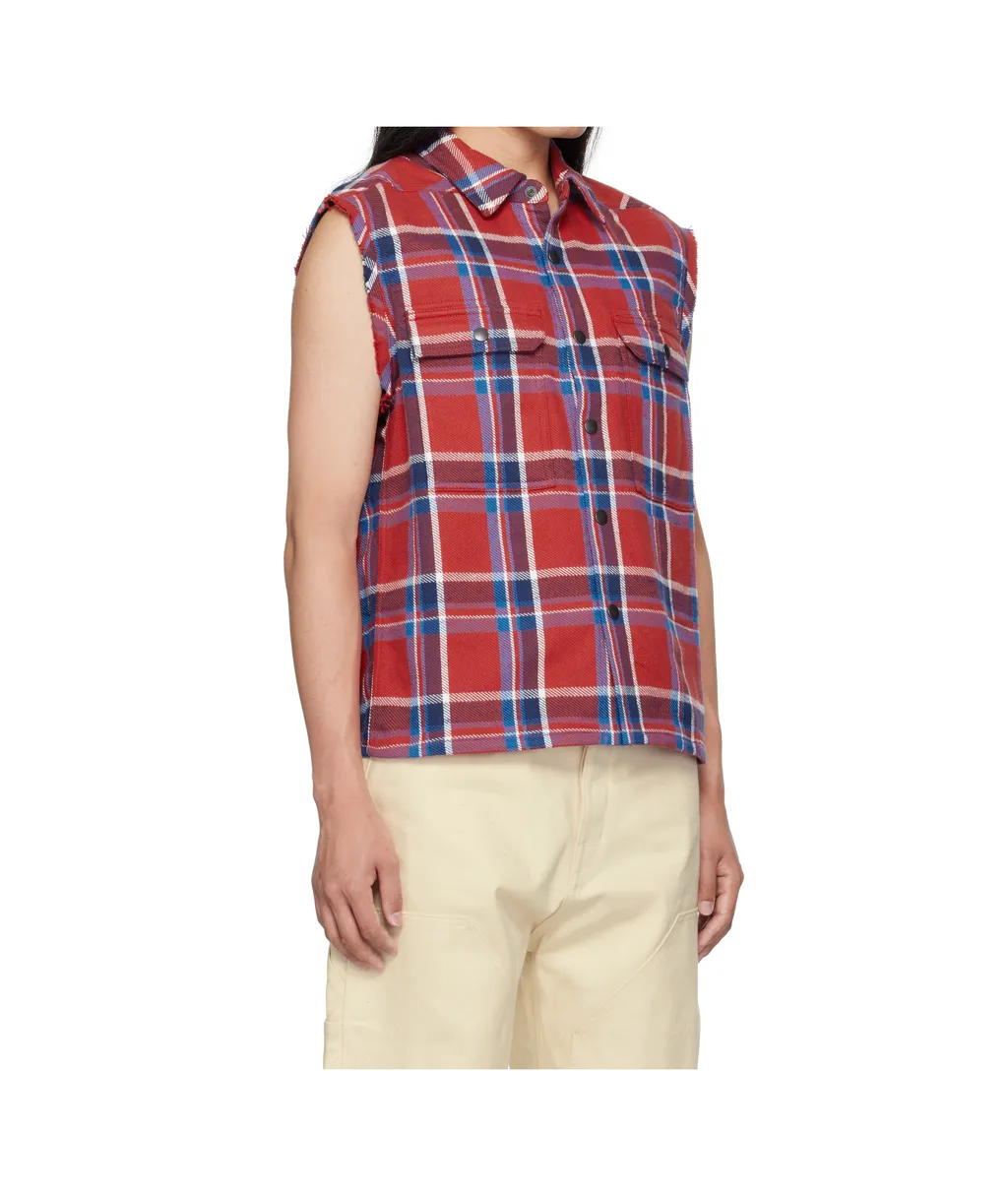 Lapel Sleeveless Shirt