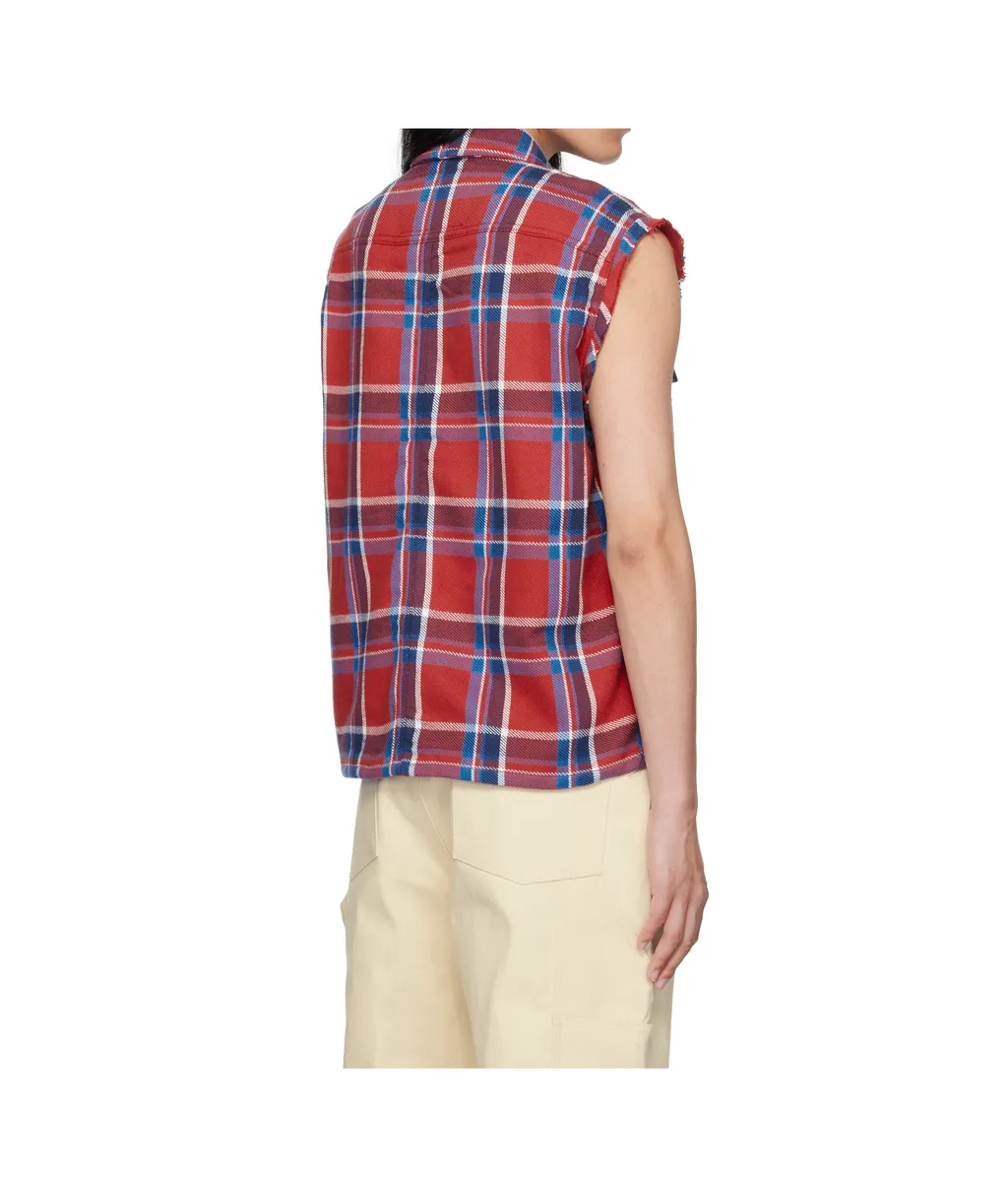 Lapel Sleeveless Shirt