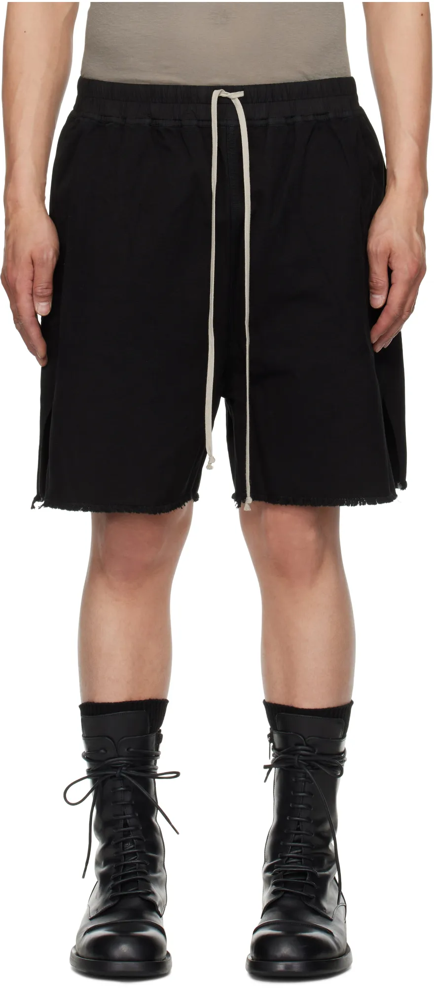 Frayed-Hem Drawstring Shorts