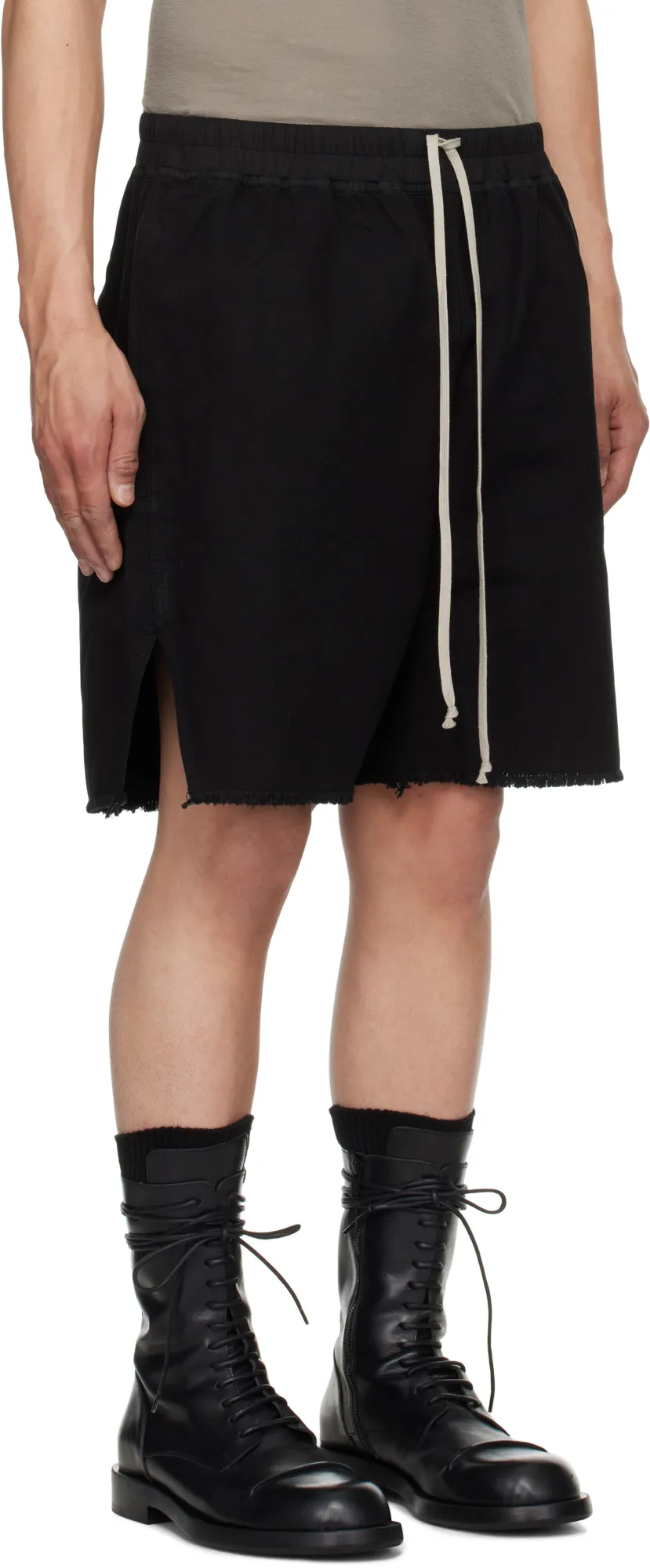 Frayed-Hem Drawstring Shorts