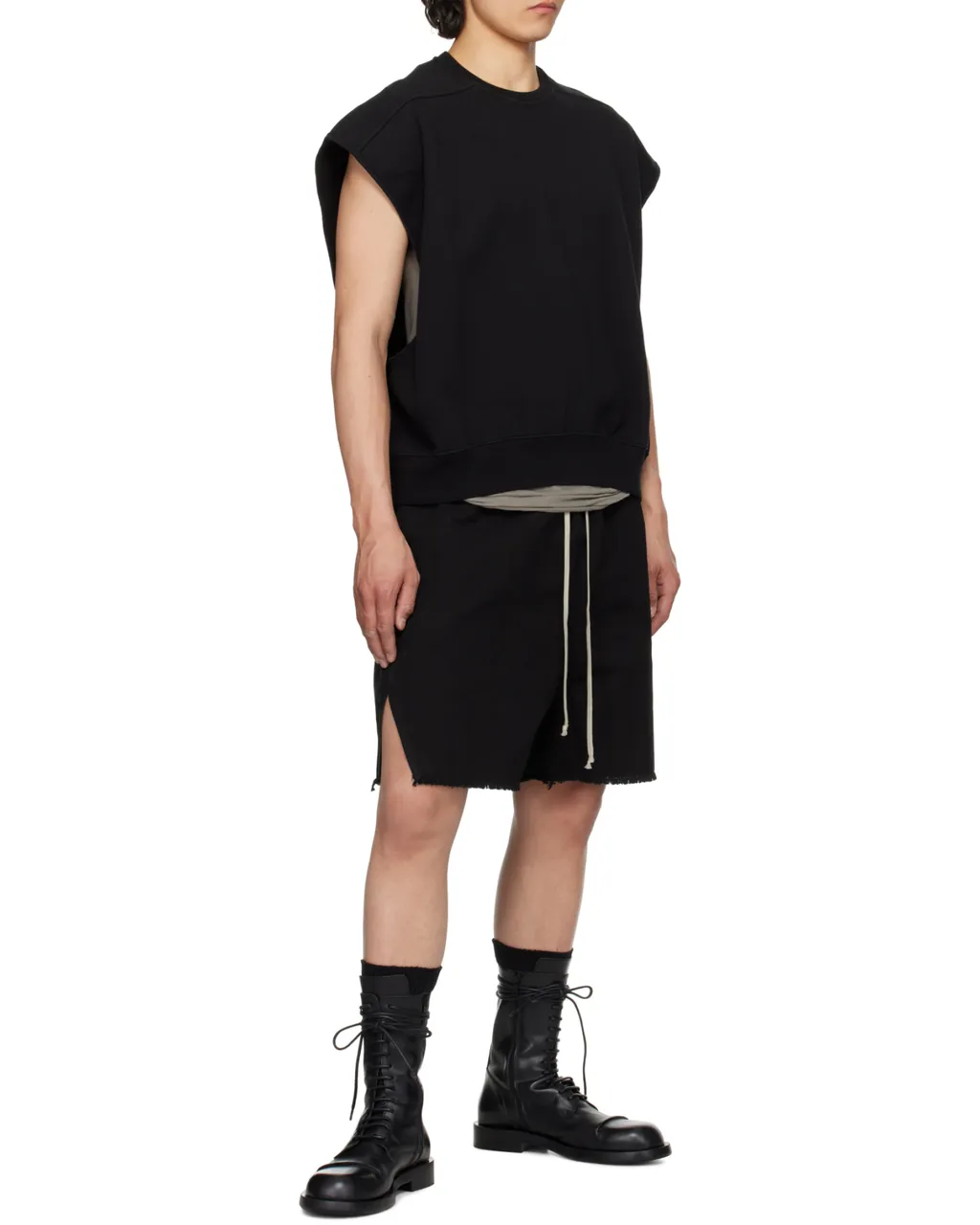 Frayed-Hem Drawstring Shorts