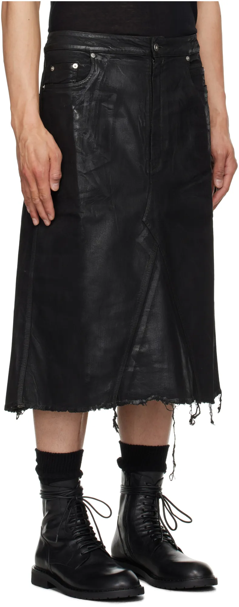 Hollywood Godet Denim Skirt
