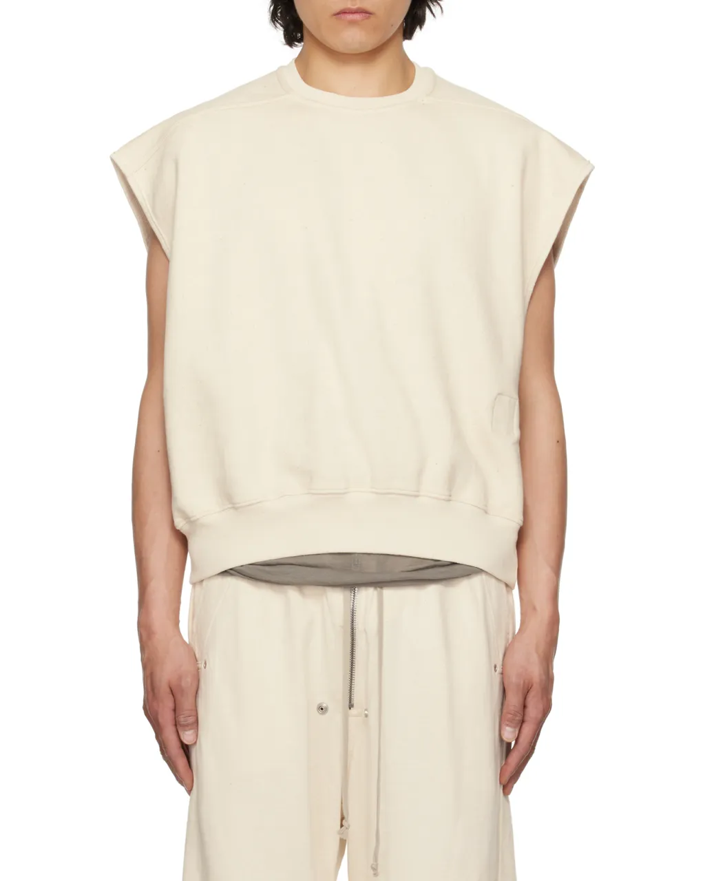 Crew Neck Cap Sleeve Sweatshirt