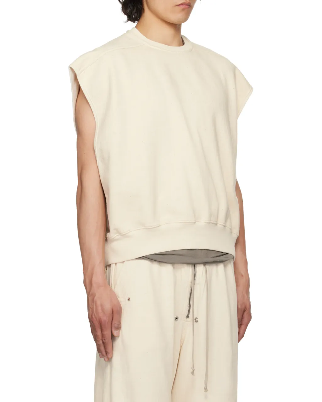 Crew Neck Cap Sleeve Sweatshirt