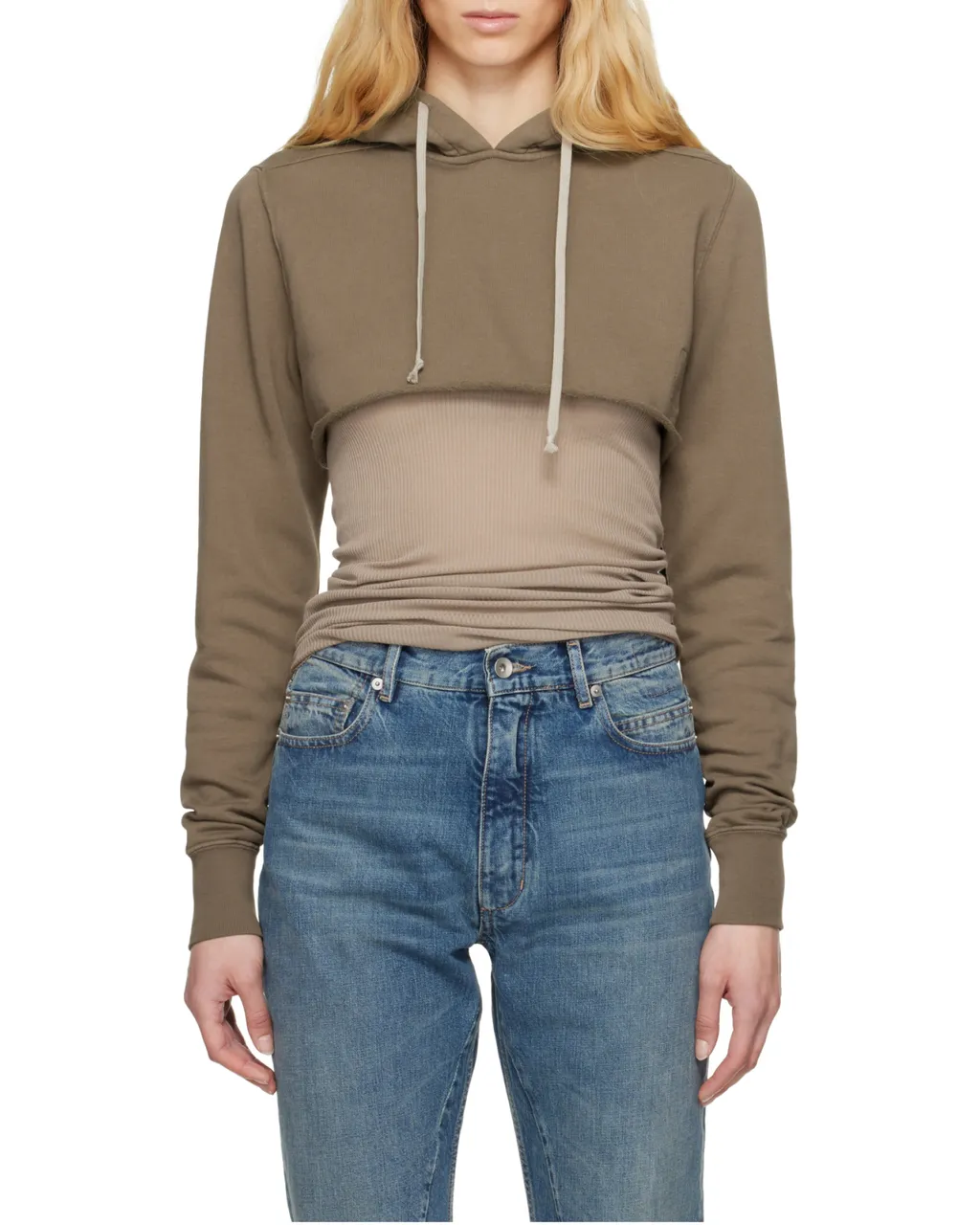 Drawstring Cropped Hoodie