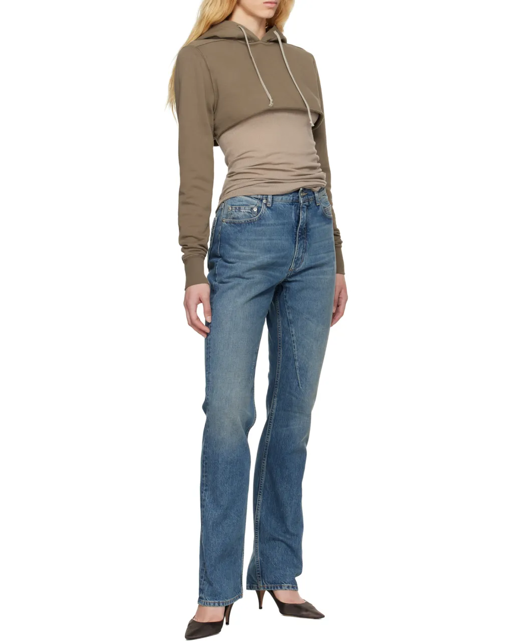 Drawstring Cropped Hoodie