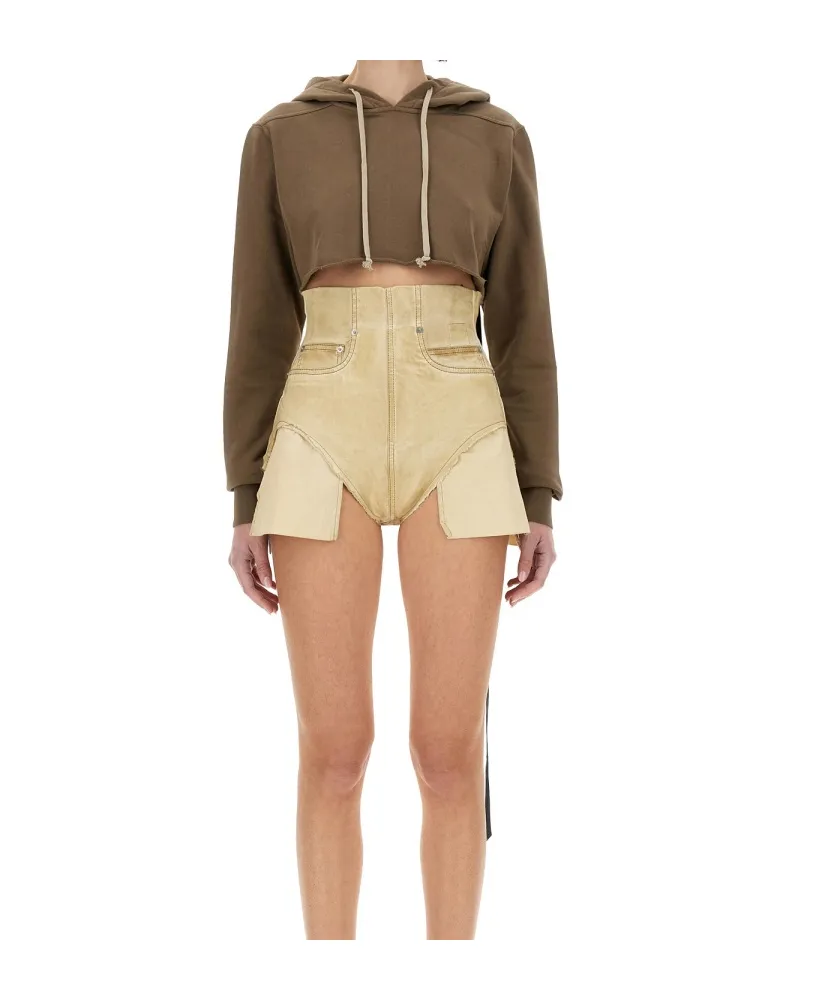 Drawstring Cropped Hoodie