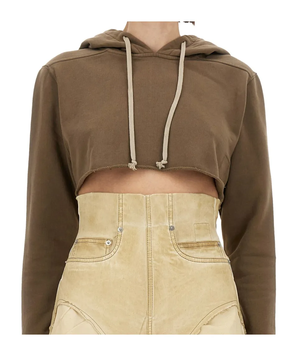 Drawstring Cropped Hoodie