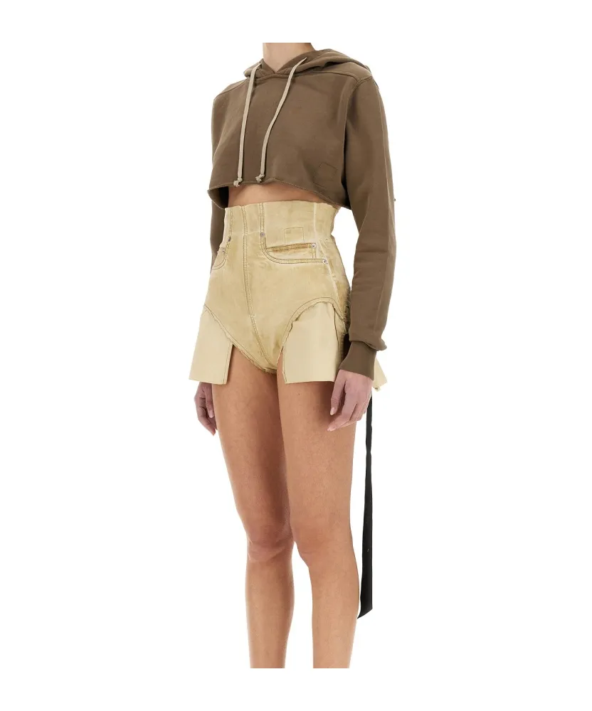 Drawstring Cropped Hoodie