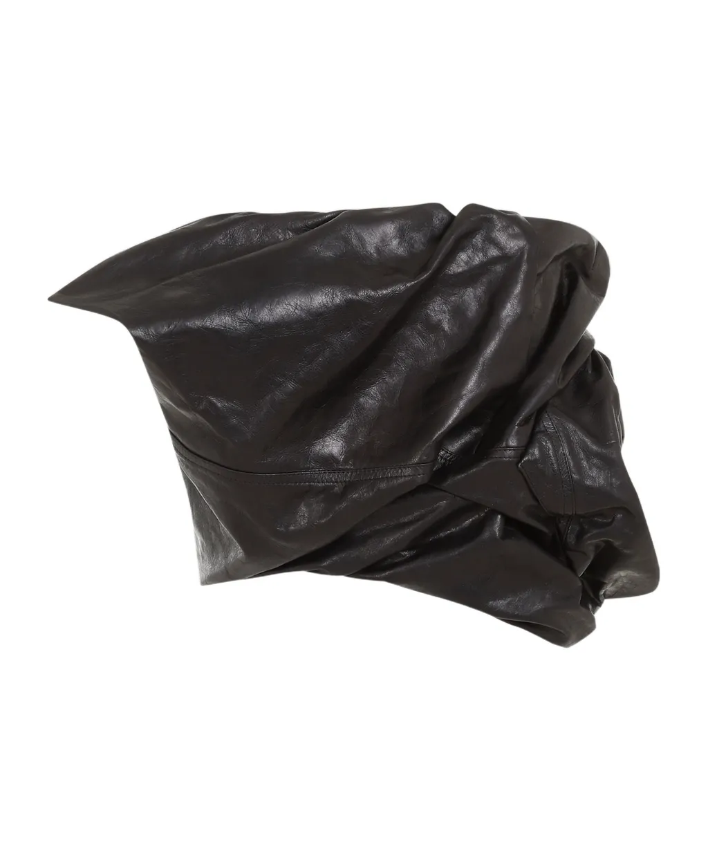 Draped Bustier Leather Top