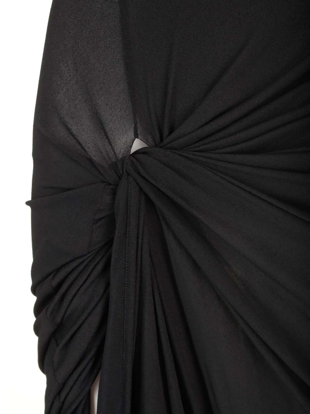 Knot-Detailed Draped Midi Skirt