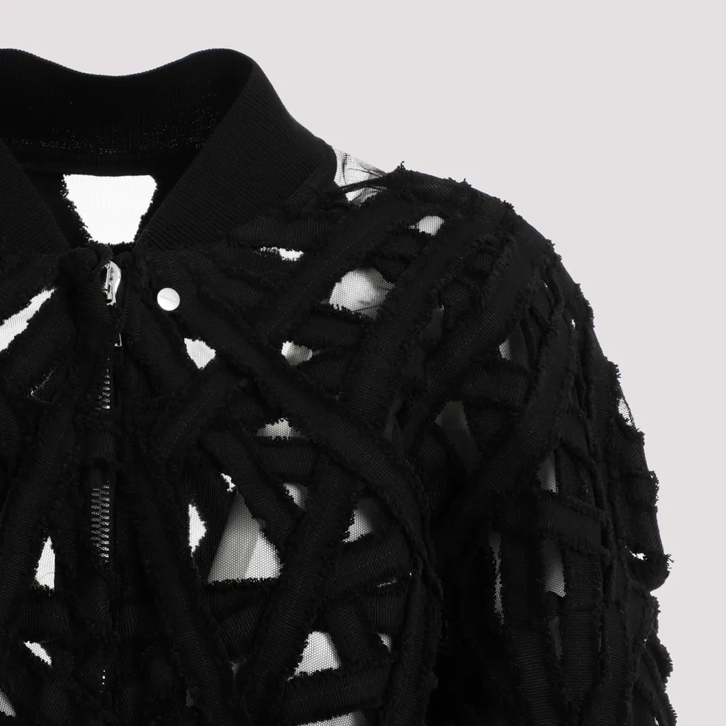 Cut-Out Detailed Flight Cropped Jacket
