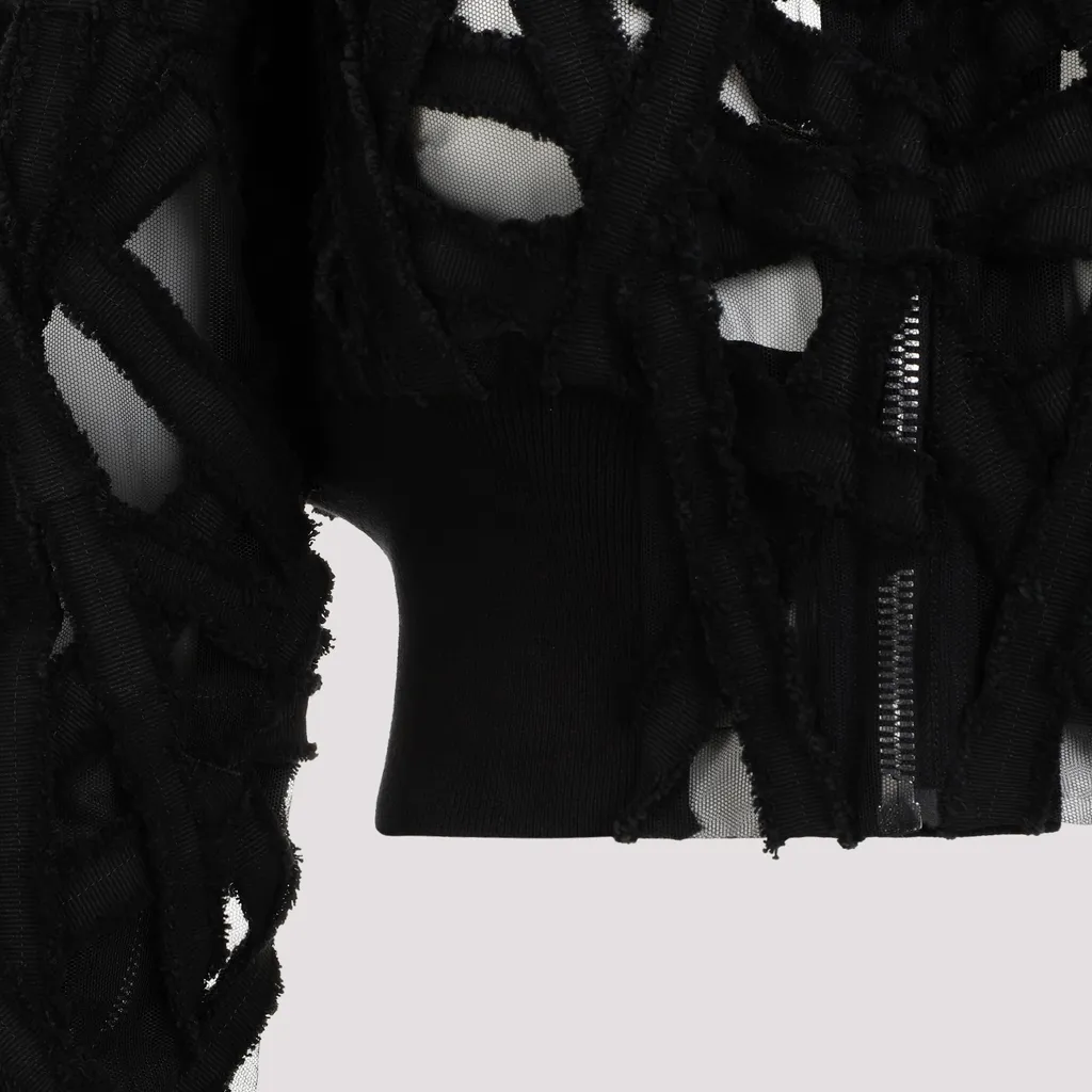 Cut-Out Detailed Flight Cropped Jacket