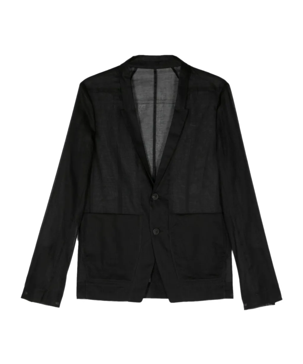 Semi-Sheer Single-Breasted Blazer