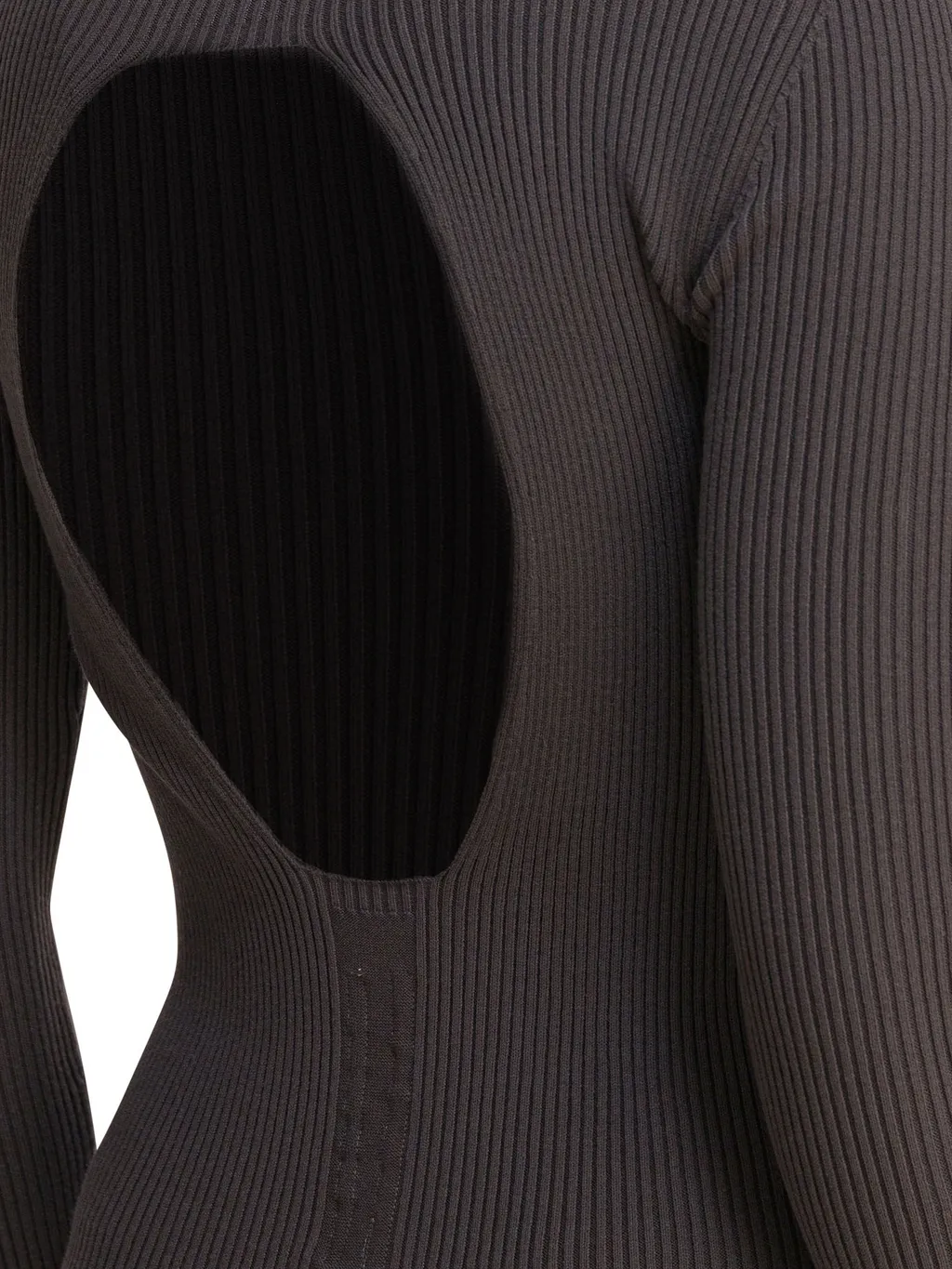 Ribbed Open-Back Midi Dress