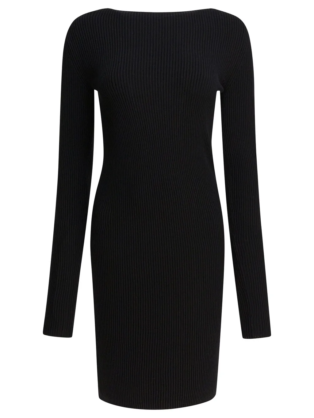 Ribbed Boat-Neck Dress