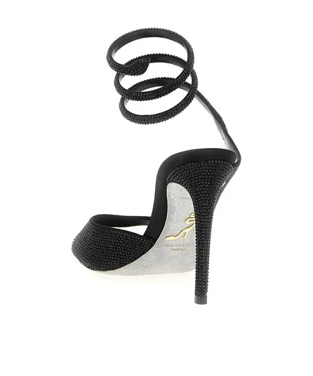 105Mm Crystal-Embellished Spiral-Wrap Sandals