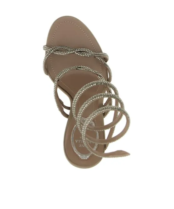Braid Cleo Fog Satin Embellished Sandals