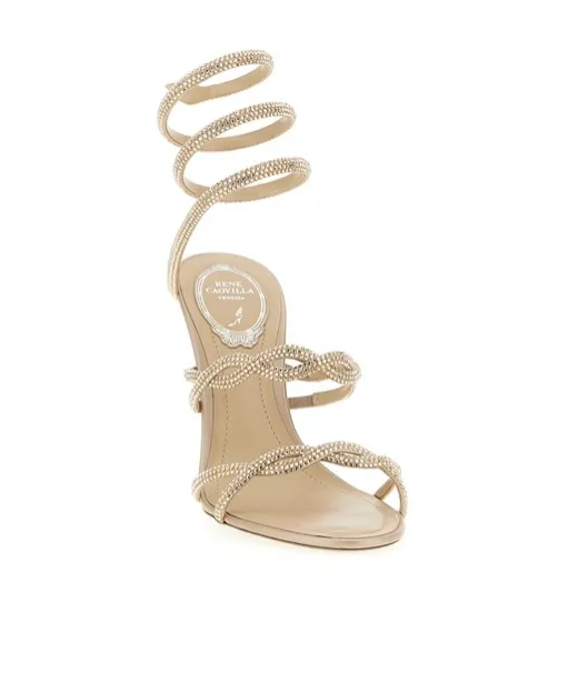 Braid Cleo Fog Satin Embellished Sandals