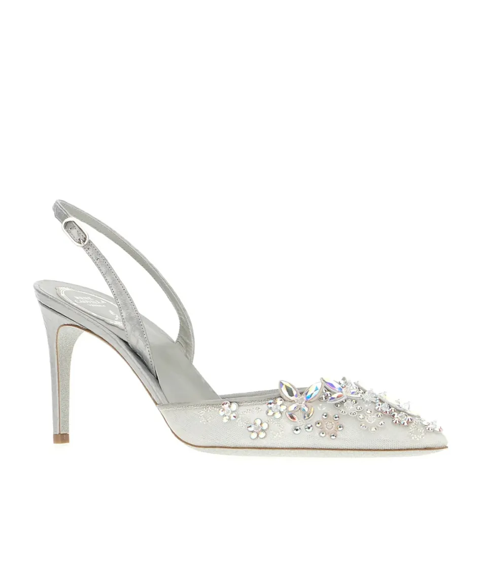 Crystal Embellishment Slingback Pumps