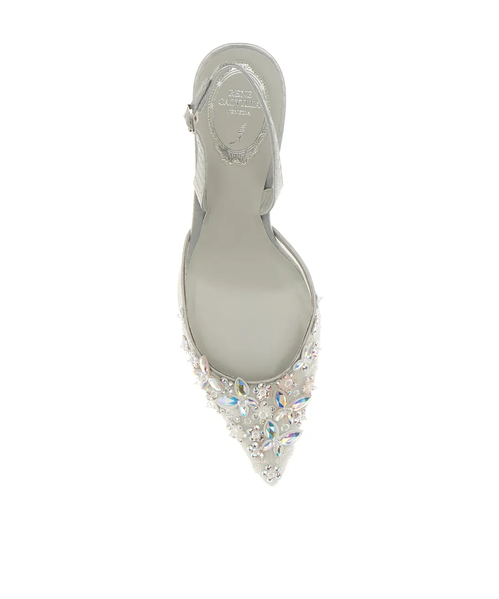 Crystal Embellishment Slingback Pumps