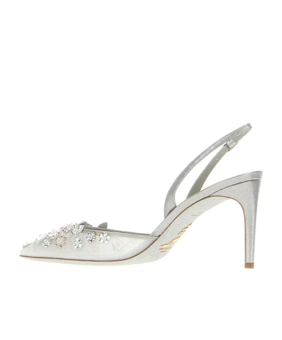 Crystal Embellishment Slingback Pumps