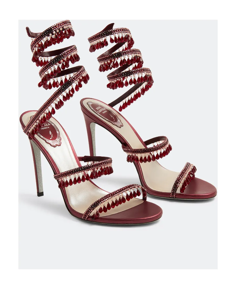 Bead-Embellished 100Mm Sandals