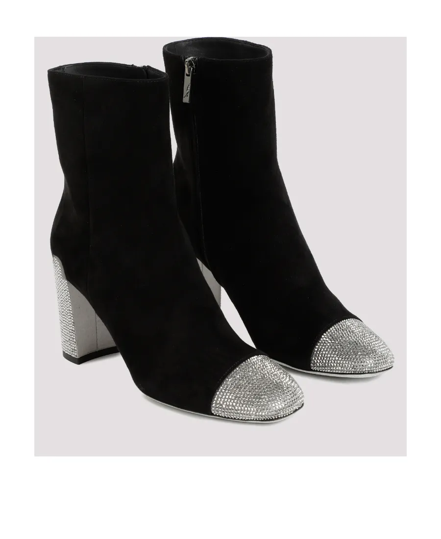 Embellished Pointed Toe Ankle Boots