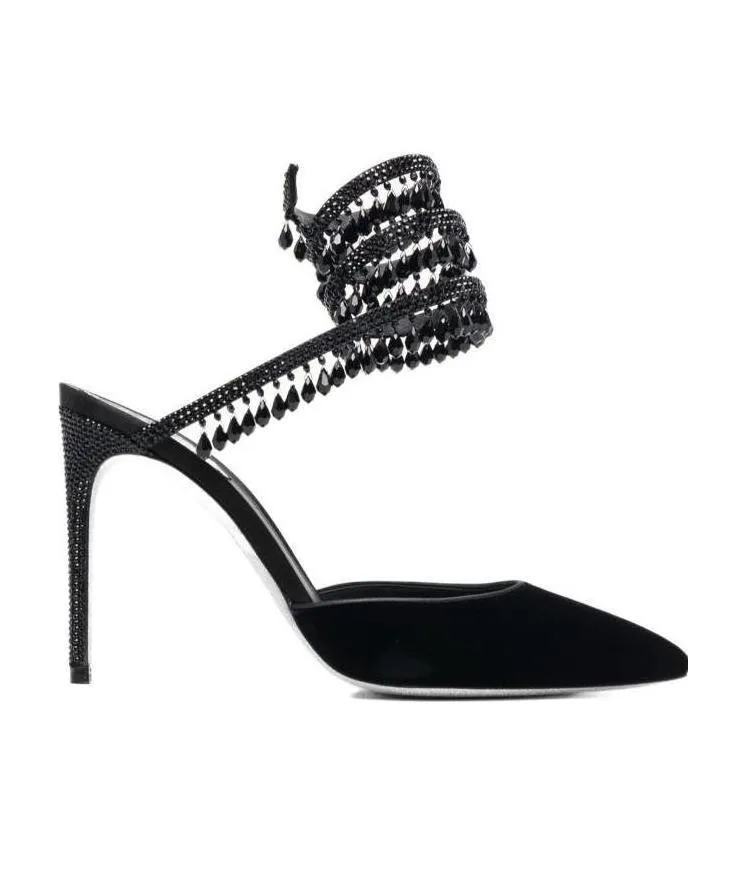 Velvet Chandelier Slingback Sandals