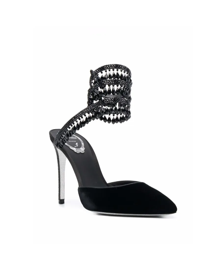 Velvet Chandelier Slingback Sandals