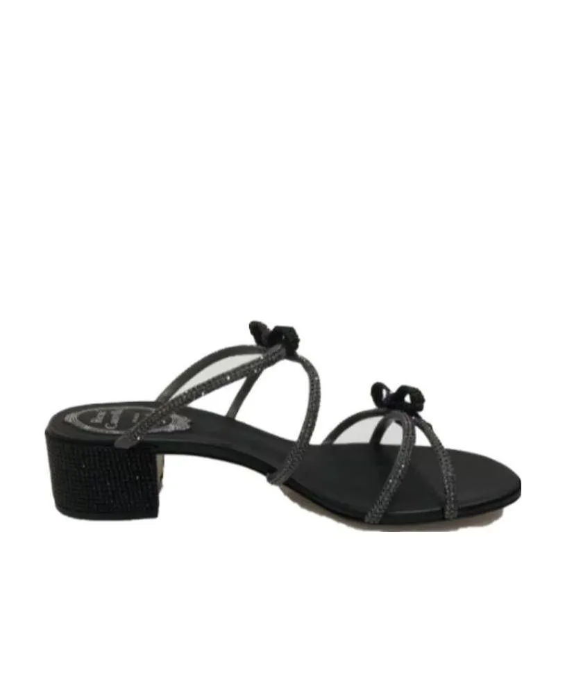 Rhinestone Bow Sandals
